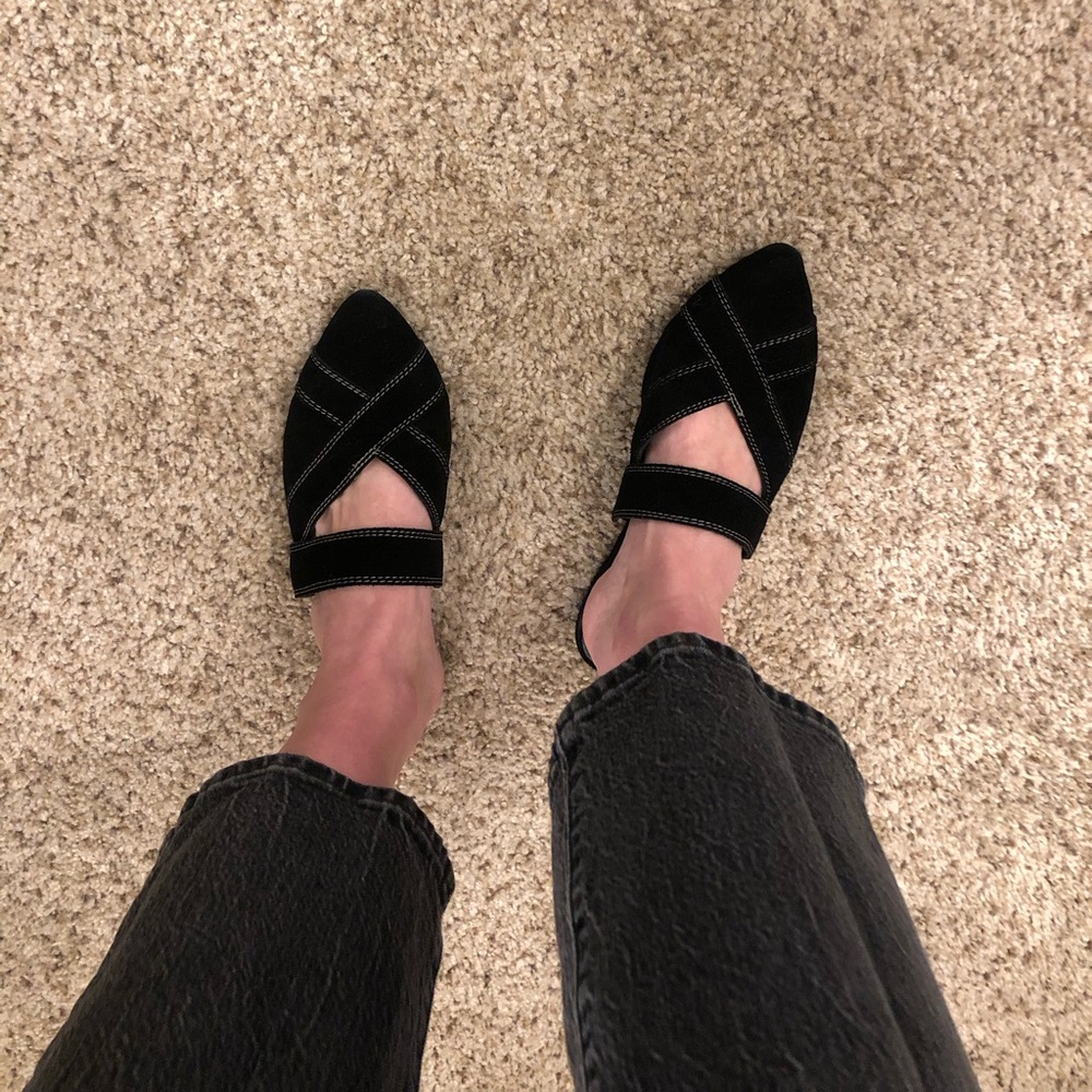 Matisse Pointed Toe Suede Mules Black Women’s Mules